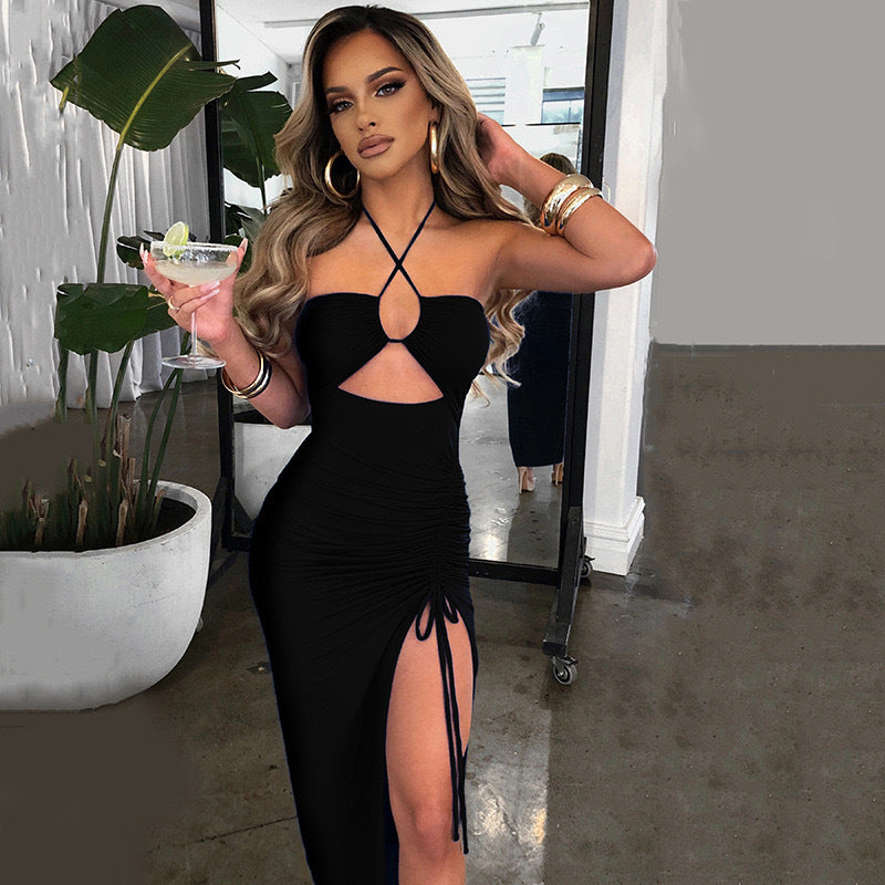 Damen Wickelkleid mit schickem Cut-Out und raffinierten Raffung Drune