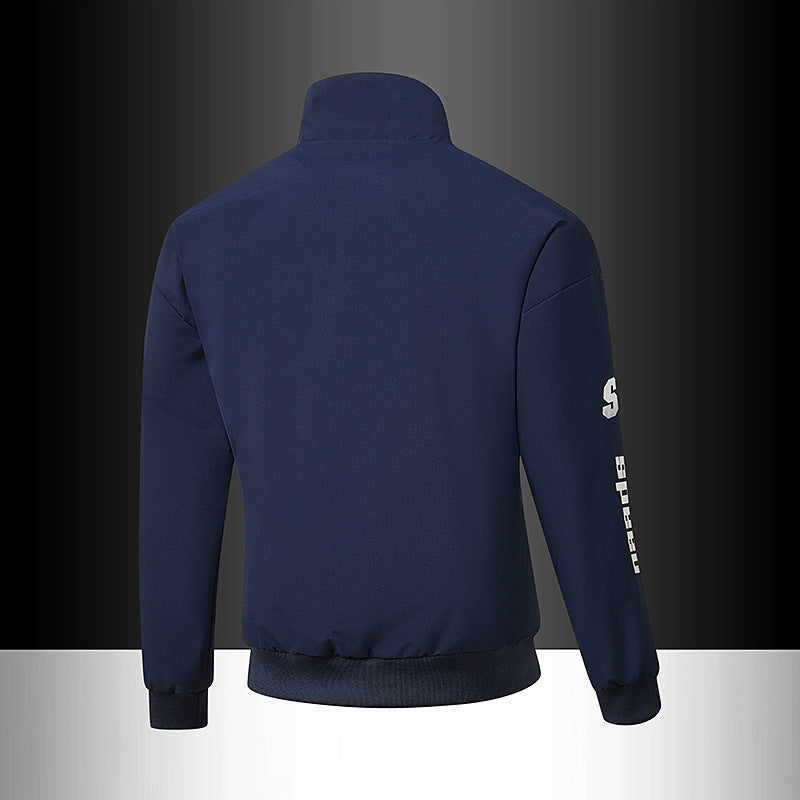 Herren Trackjacke im Motorsport-Look mit Logoprints und Stehkragen Drune