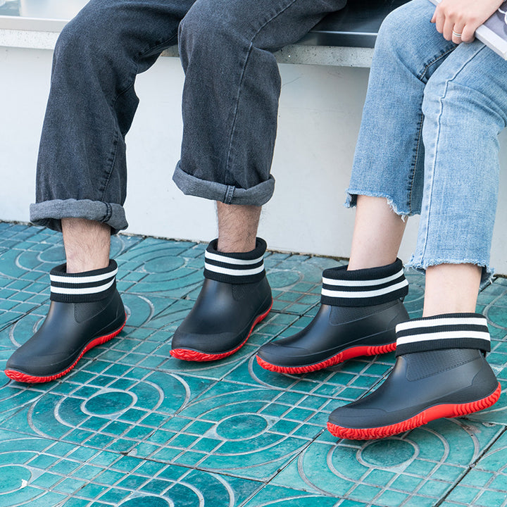 Herren Kurzschaftige wasserdichte Gummistiefelette mit griffiger Profilsohle Drune