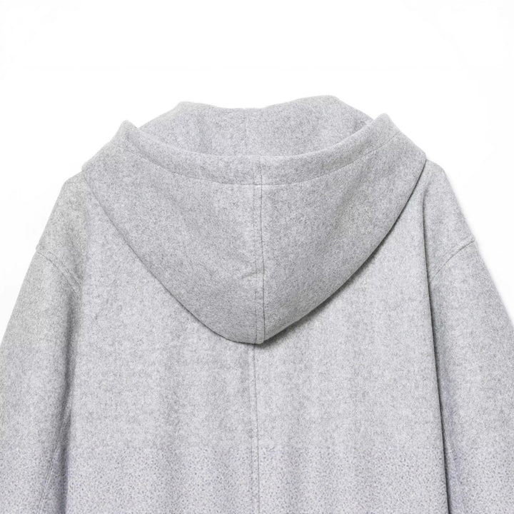 Damen Kurze Boxy-Kapuzenjacke aus Wollfleece mit Reißverschluss Drune