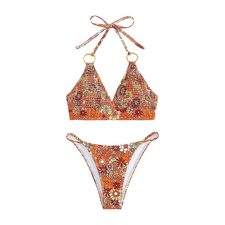 Damen Triangel-Bikini mit Schmuckdetails und verstellbaren Trägern Drune