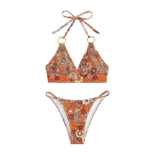 Damen Triangel-Bikini mit Schmuckdetails und verstellbaren Trägern Drune