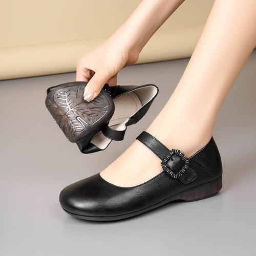 Damen Mary Jane Schuhe mit dekorativer Schnalle und komfortablem Blockabsatz Drune
