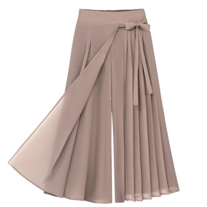Damen Plisseerock mit Taillenband und eleganter Drapierung Drune