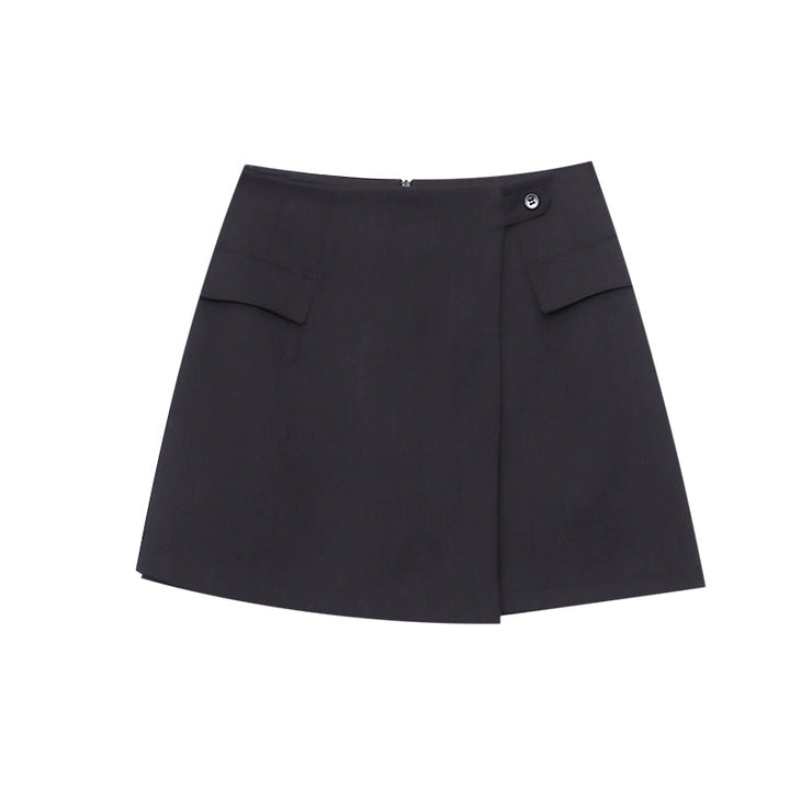 Damen eleganter Kurzrock mit seitlichen Taschen und modernem Schnitt Drune