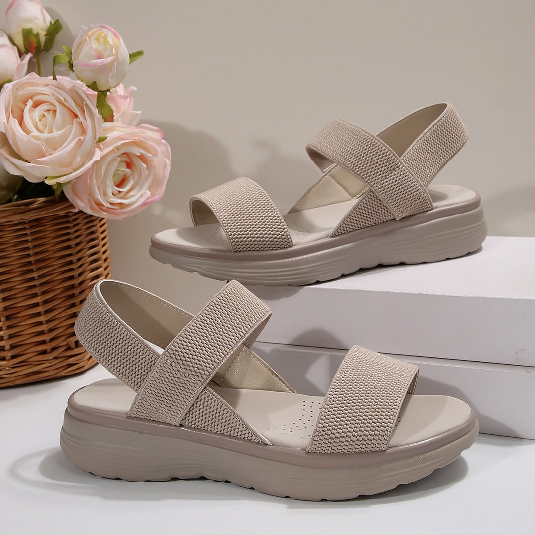 Damen Leichte Stretch‑Sandalen mit gepolstertem Komfortfußbett und dämpfender Plateau‑Sohle Drune