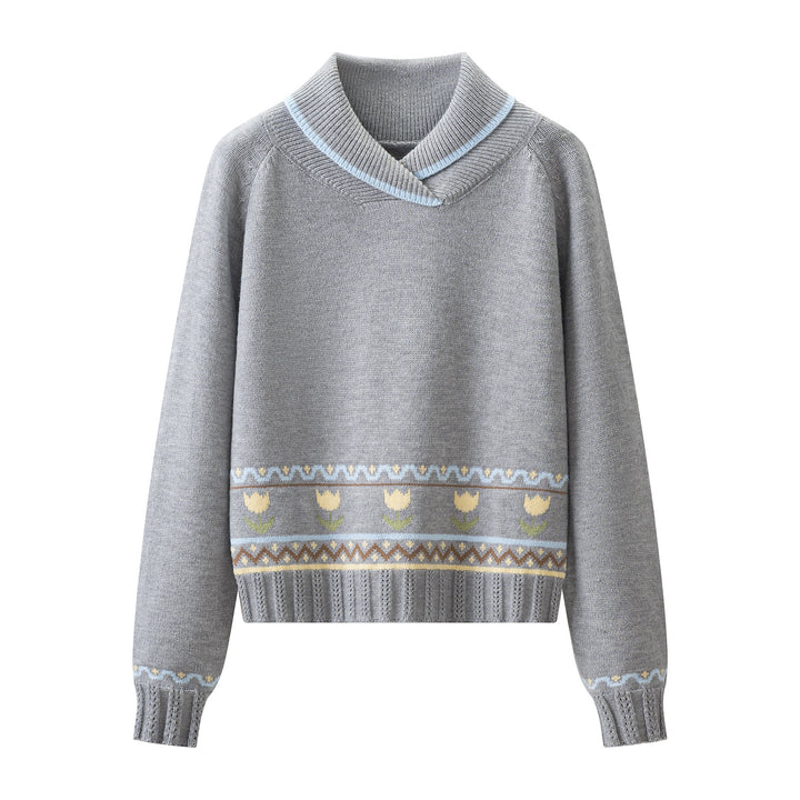 Damen Strick-Set aus Feinstrick mit Schalkragenpullover und hohem Taillen-Midirock Drune