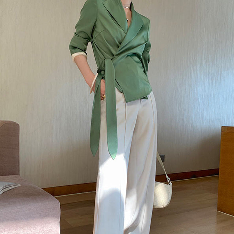Damen eleganter Wickelblazer Drune