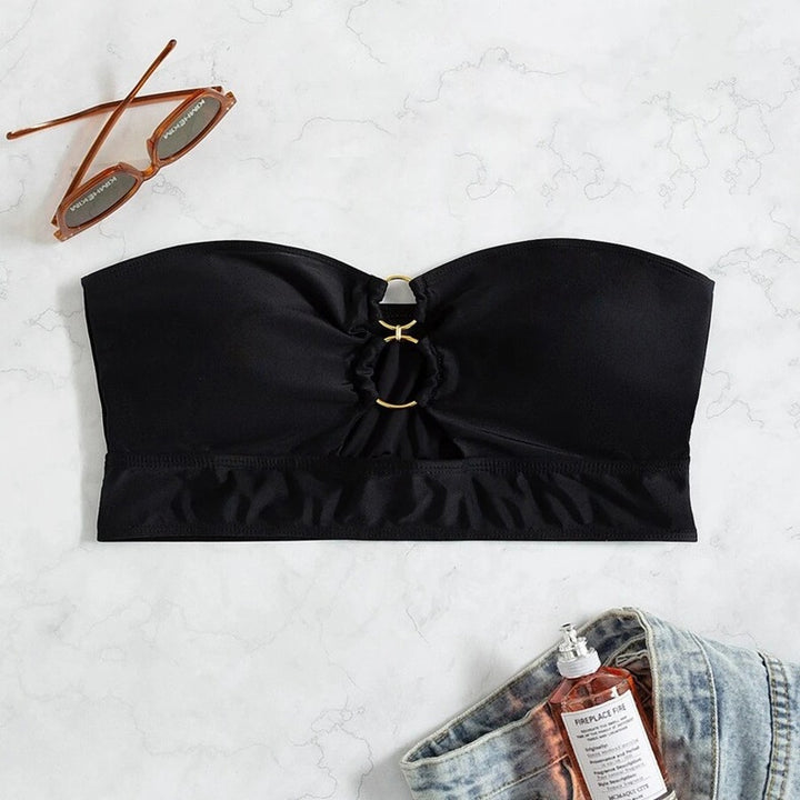 Damen Bandeau-Bikinioberteil mit raffiniertem Ringdetail Drune