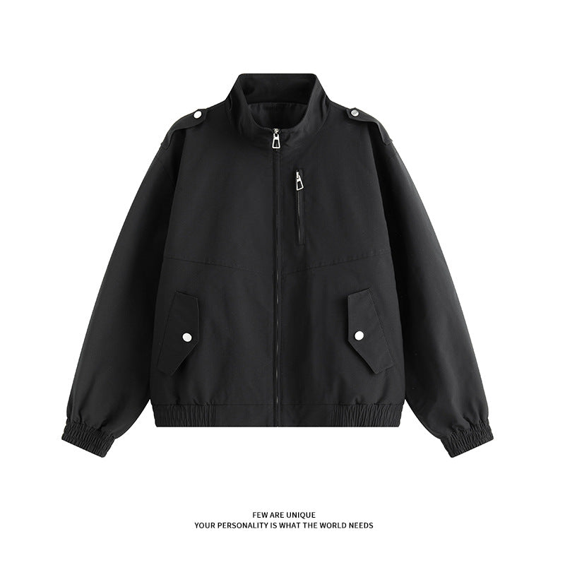 Herren praktische Freizeitjacke mit hohem Kragen und seitlichen Eingrifftaschen Drune