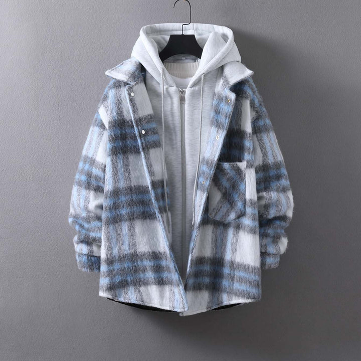 Damen lässige Karojacke mit weichem Futter und praktischen Taschen Drune