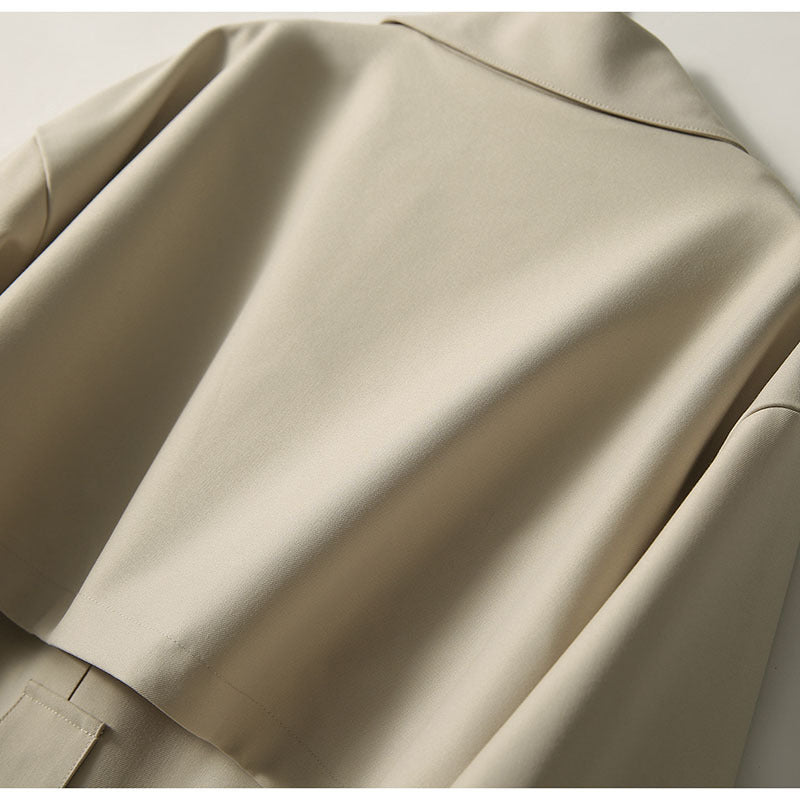 Damen Wasserabweisender A‑Linien‑Trenchcoat mit Bindegürtel und verdeckter Knopfleiste Drune
