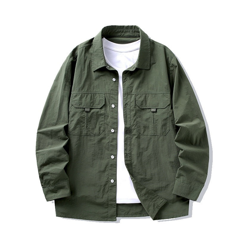 Herren Trendige und lässige Utility-Hemdjacke Drune