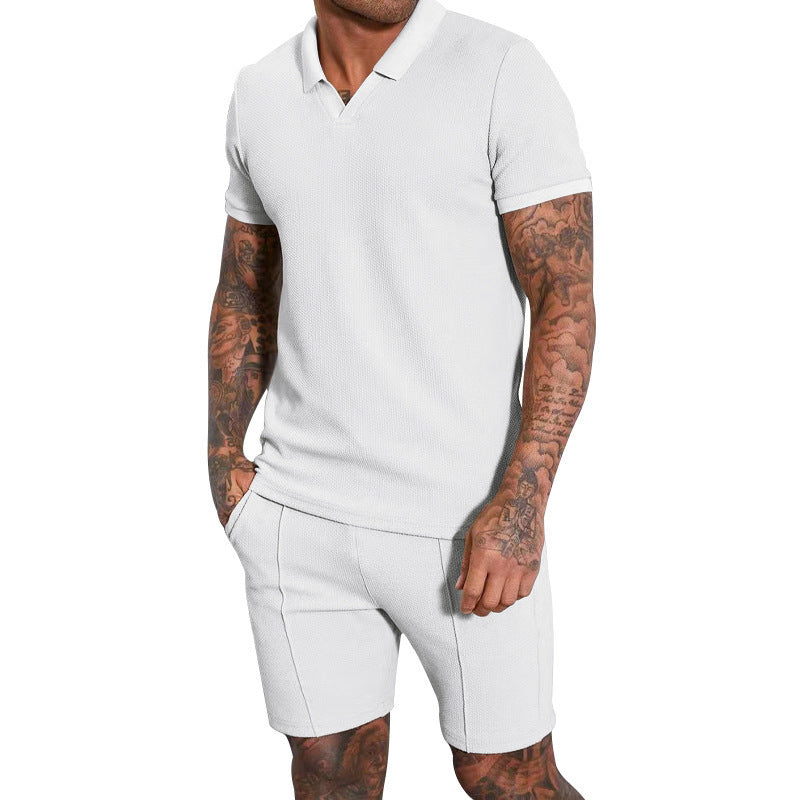 Herren Polo-Shirt und Shorts Set mit atmungsaktiver Struktur Drune