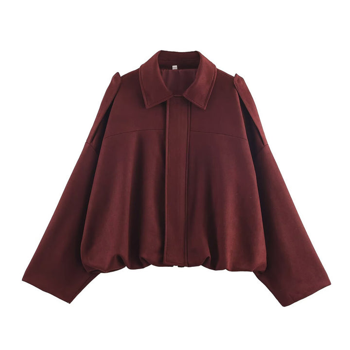 Damen Cropped Bluse mit voluminösen Ärmeln Drune