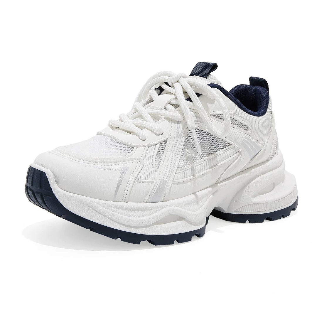 Damen Retro-Chunky-Sneaker mit extraweicher Keil-Plateau-Sohle und gepolstertem Komfortkragen Drune