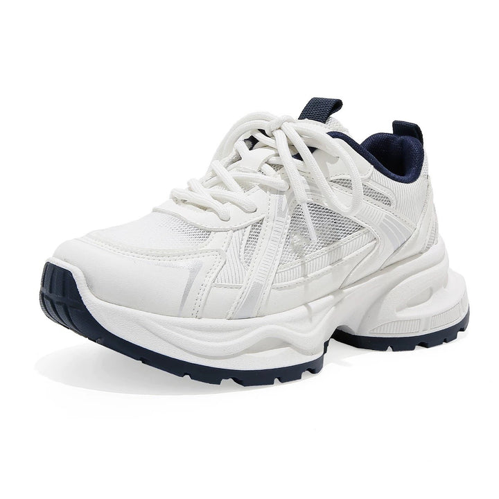Damen Retro-Chunky-Sneaker mit extraweicher Keil-Plateau-Sohle und gepolstertem Komfortkragen Drune