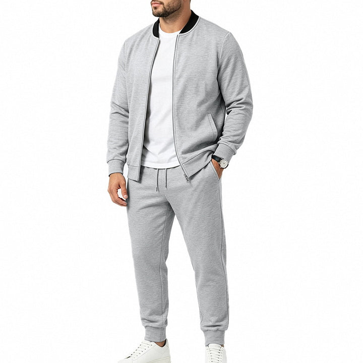 Herren nan sportives zweiteiliges Jogginganzug-Set mit Bomberjacke und konisch zulaufender Jogginghose Drune