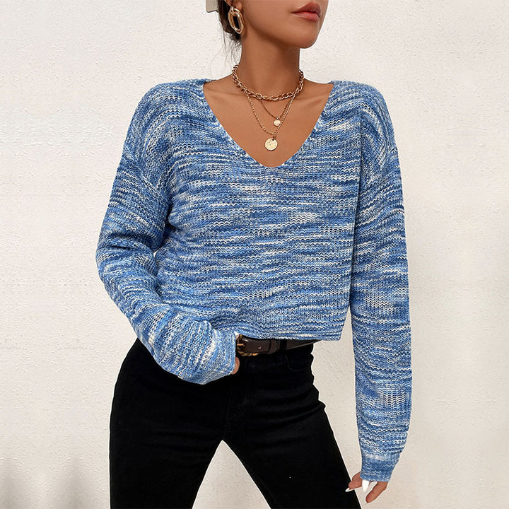 Damen Kurzer Off-Shoulder Strickpullover mit lässiger Crop-Silhouette Drune
