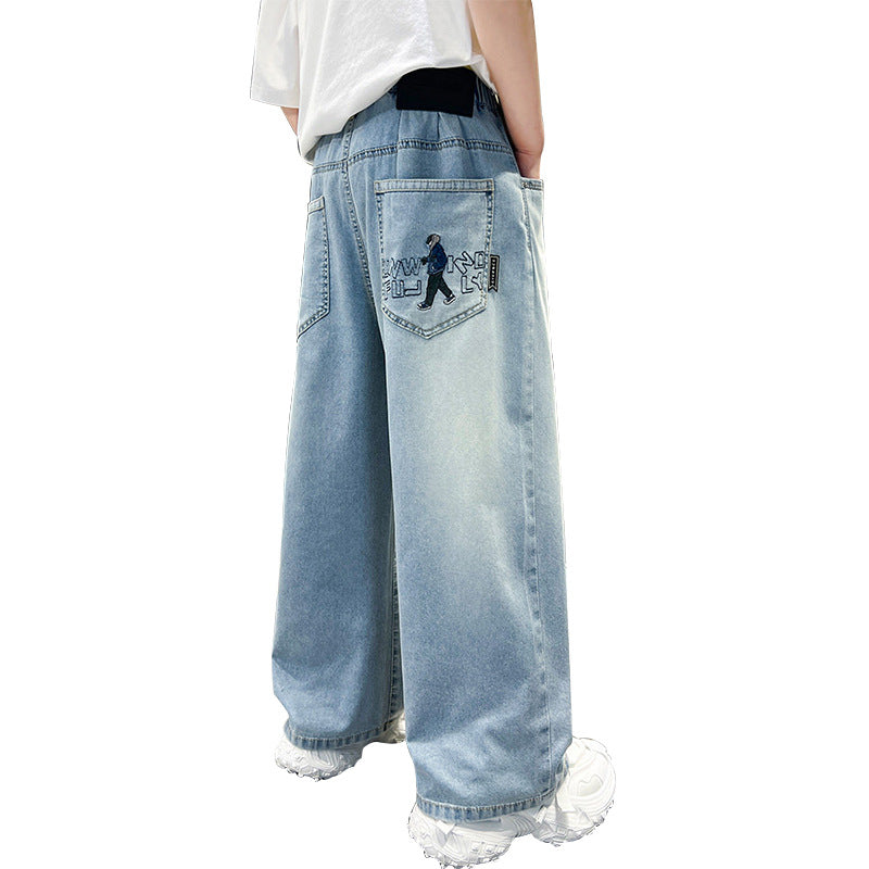 Unisex weite Jeans mit einzigartiger Stickerei Drune