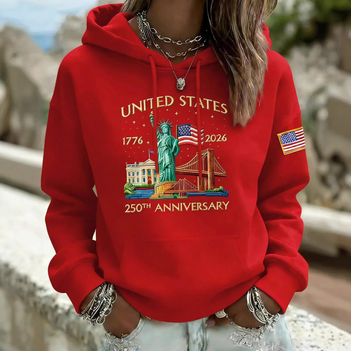 Damen Kreativer Kapuzenpullover mit einzigartigem Statuesque-Motiv Drune