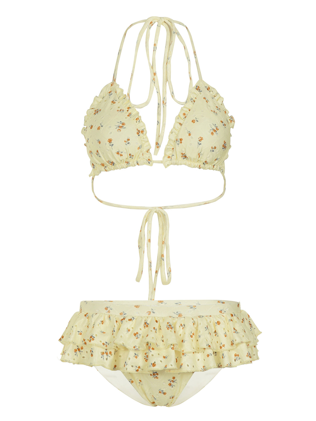 Damen florales Bikiniset mit Rüschendetails Drune