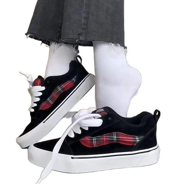 Damen Modische Sneakers mit kariertem Design und bequemem Fußbett Drune