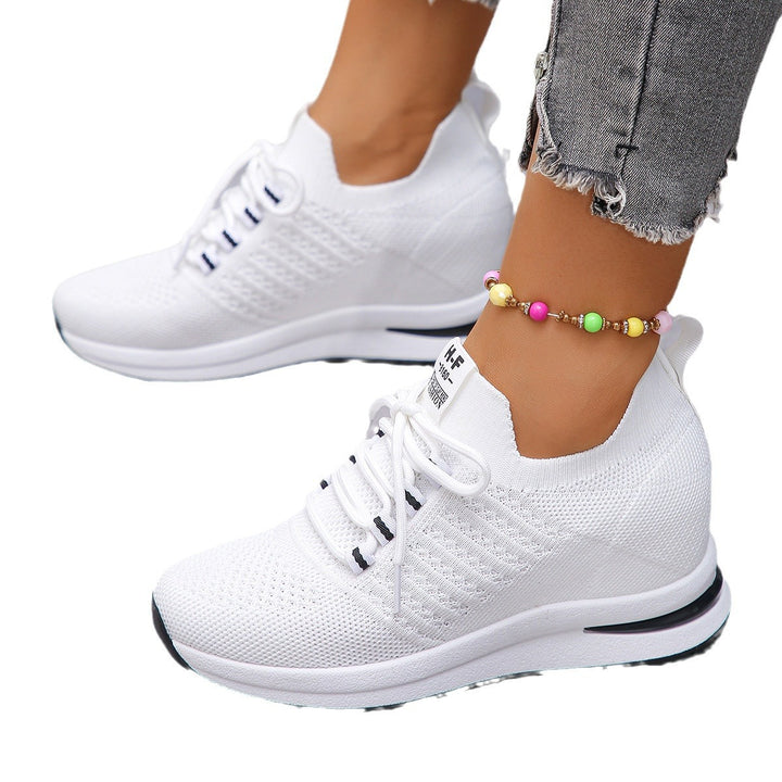 Damen Keil-Sneaker aus Strick mit gepolstertem Plateau-Fußbett Drune
