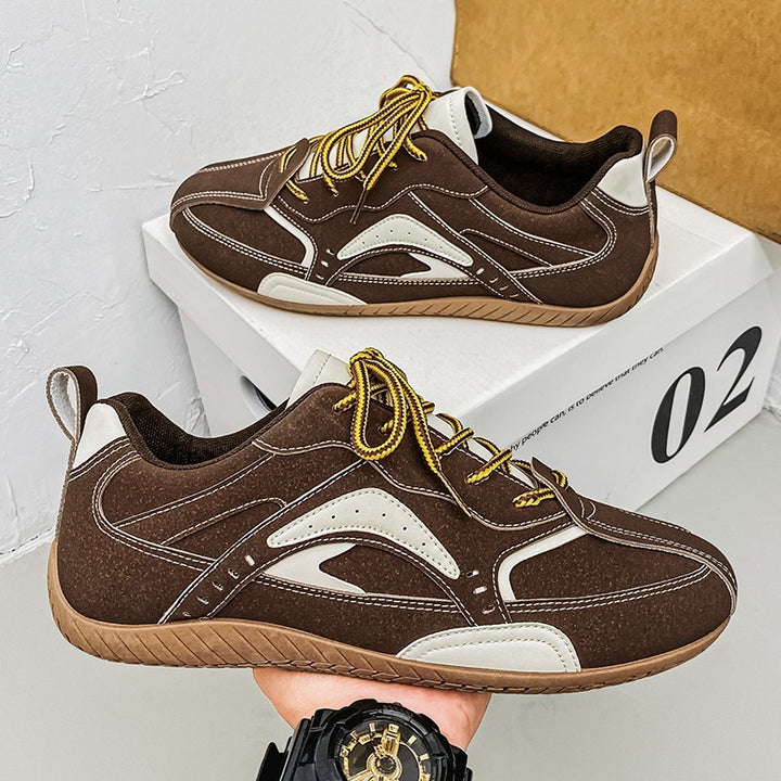 Unisex leichte Retro-Freizeitsneaker mit wildlederähnlichem Obermaterial, gepolstertem Einstieg und flexibler Gummilaufsohle Drune