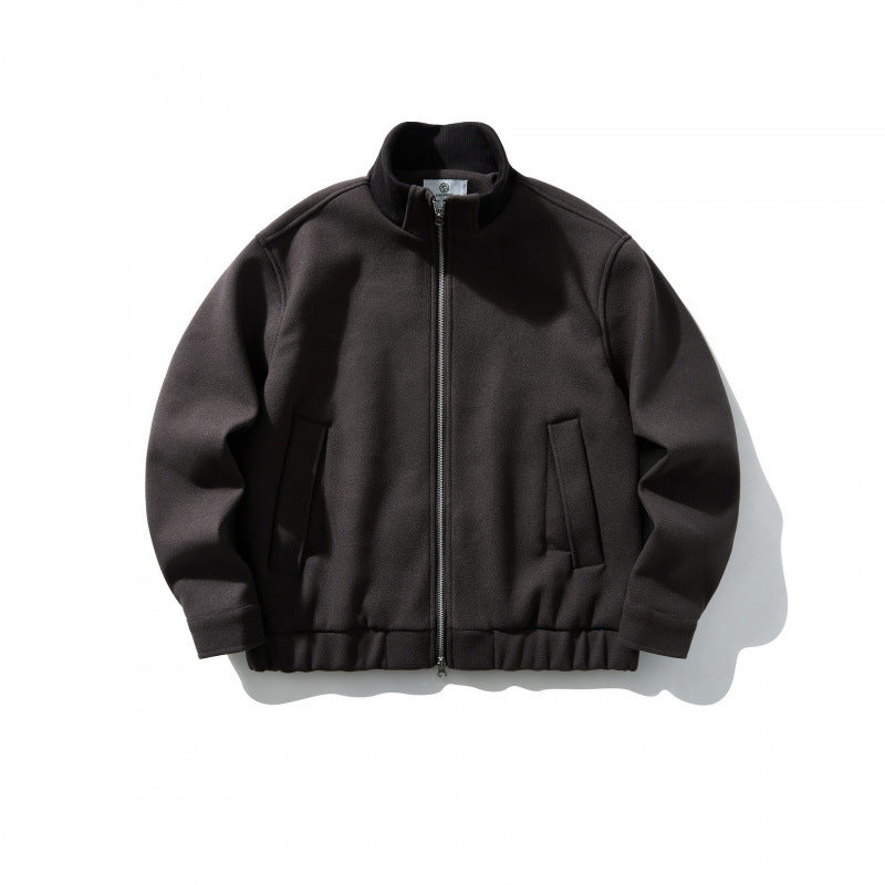 Unisex Boxy-Wollmix-Blouson mit Stehkragen und Elastiksaum Drune