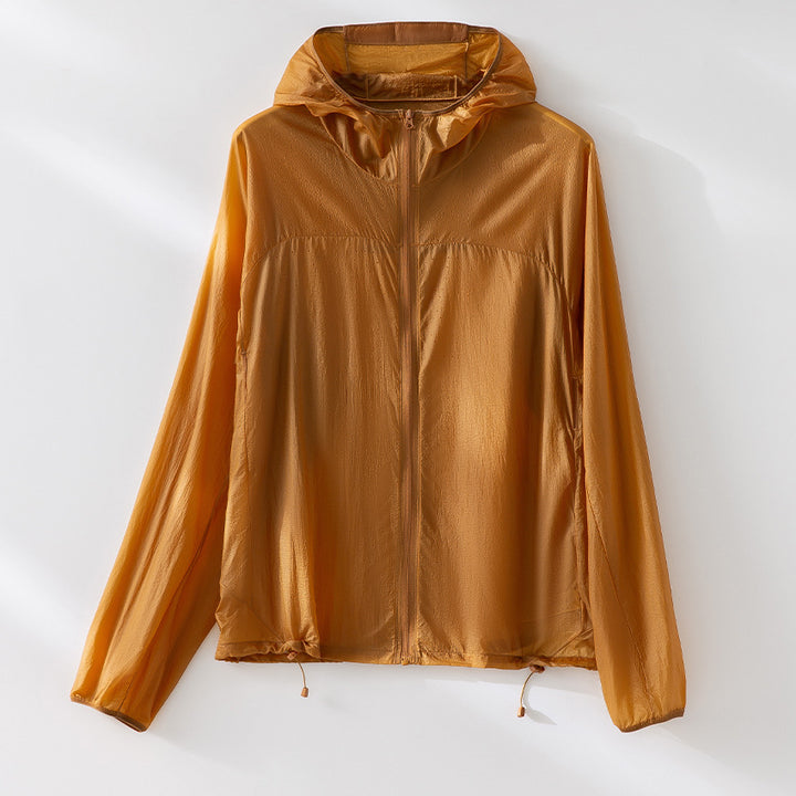 Damen Ultraleichte Packbare Schutzjacke mit Kapuze und verstellbarem Saum Drune