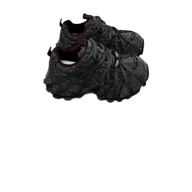 Damen Glitzernde Outdoor‑Sneaker mit skulptierter Profilsohle und elastischem Riemchendesign Drune
