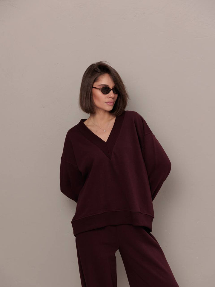 Damen lässiges Sweatshirt- und Jogginghose-Set Drune