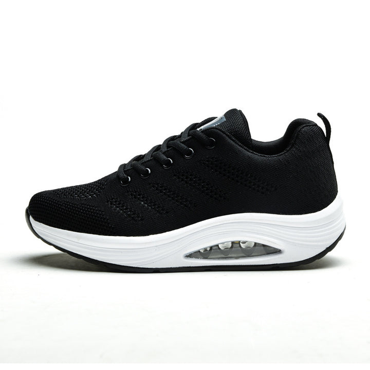 Damen nan atmungsaktiver Strick-Gehkomfort-Sneaker mit integrierter Luftfederung und ergonomischer Rockersohle Drune