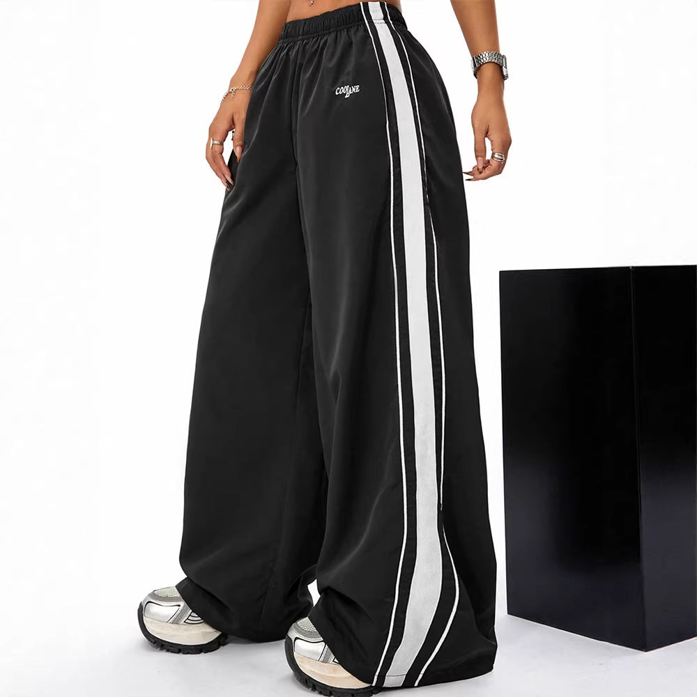 Damen Sportliche Freizeithose mit elastischem Bund und weitem Bein Drune