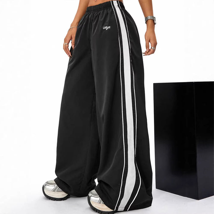 Damen Sportliche Freizeithose mit elastischem Bund und weitem Bein Drune