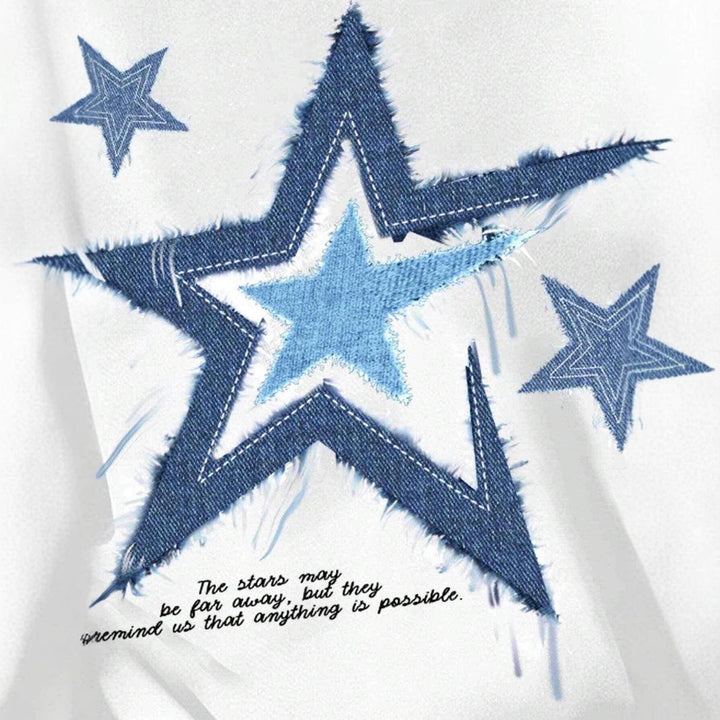 Damen T-Shirt mit trendigem Sternmotiv und lässiger Passform Drune