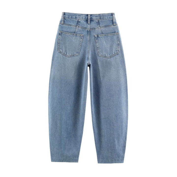 Damen Hochgeschnittene Relaxed-Jeans mit konischem Bein Drune