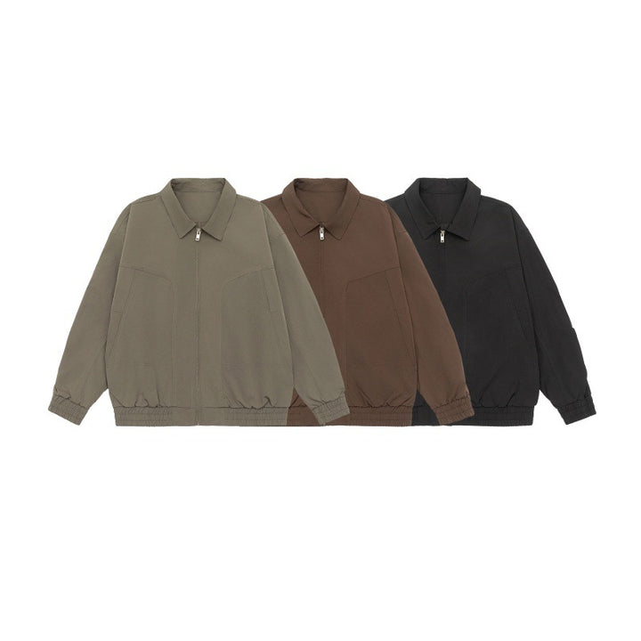 Unisex Oversize-Blousonjacke mit Hemdkragen und elastischem Bund Drune