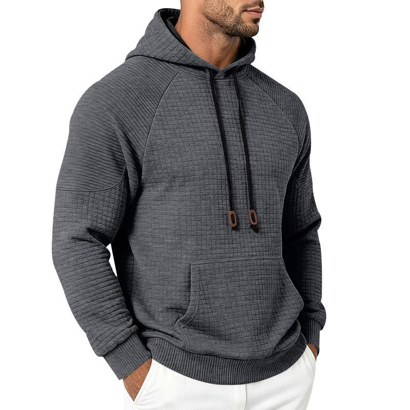 Herren Thermo-Waffel-Hoodie mit Raglanärmeln und Kängurutasche Drune
