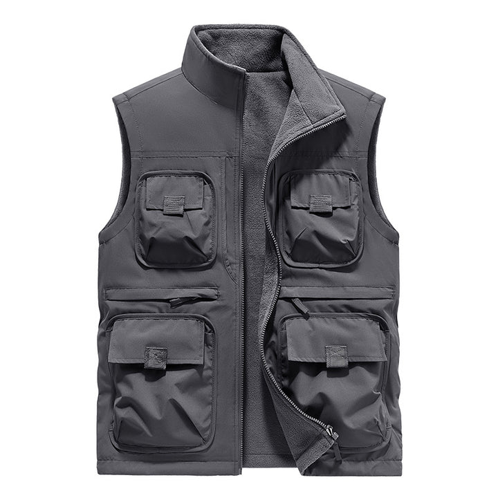 Herren Multifunktionale Thermo-Outdoorweste mit Fleece-Innenfutter und Mehrfachtaschen Drune