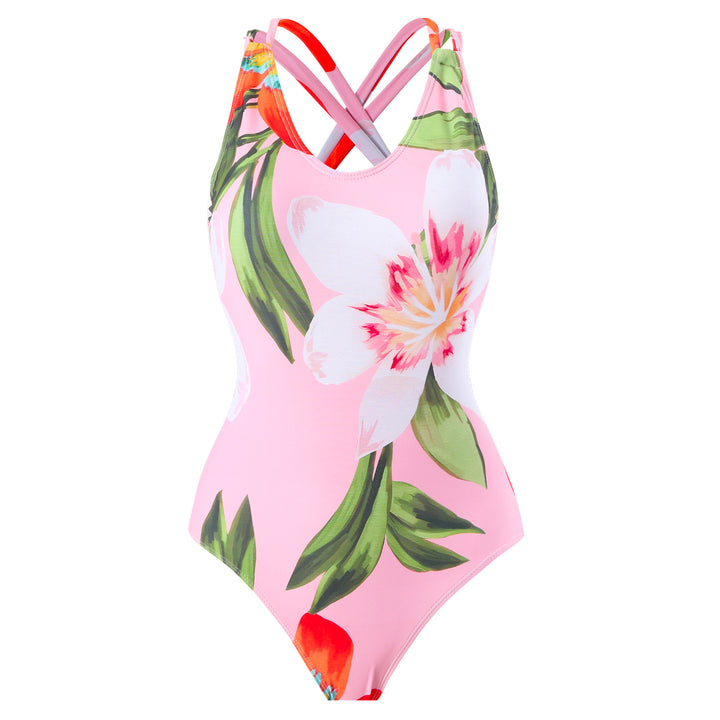 Damen Badeanzug-Set mit floralem Wickelrock und modernem Rüschendesign Drune