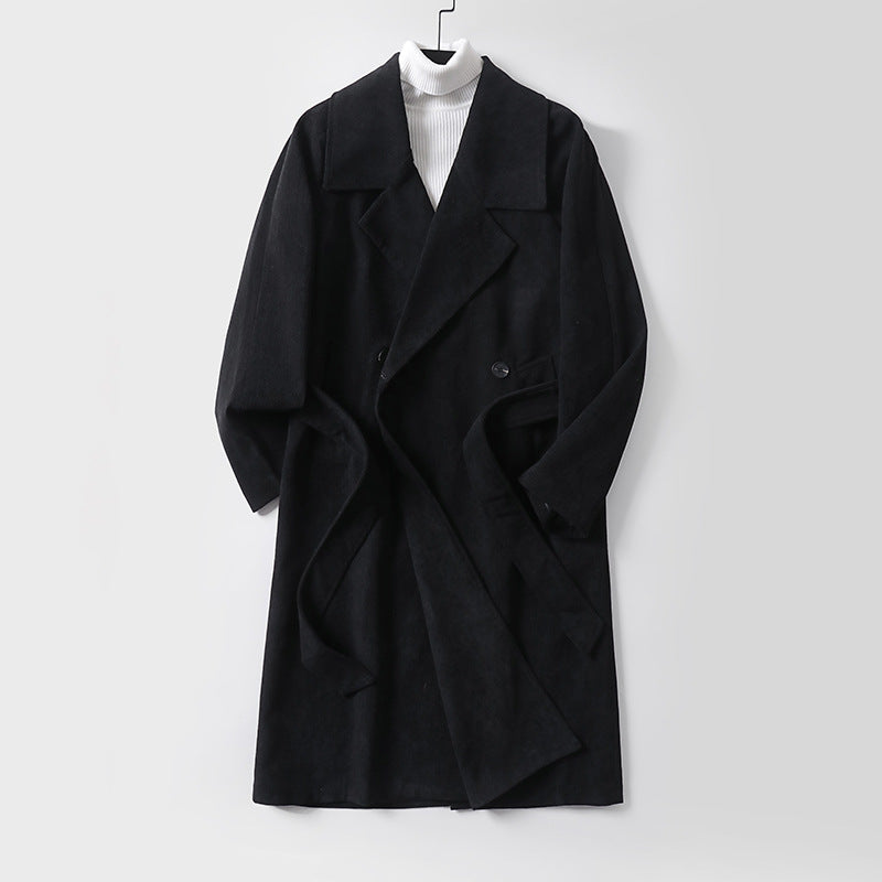 Damen Oversize-Mantel mit breitem Revers und Taillengürtel Drune