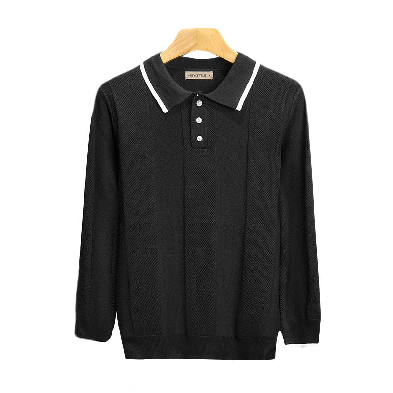 Herren trendiges Langarm-Polo Drune