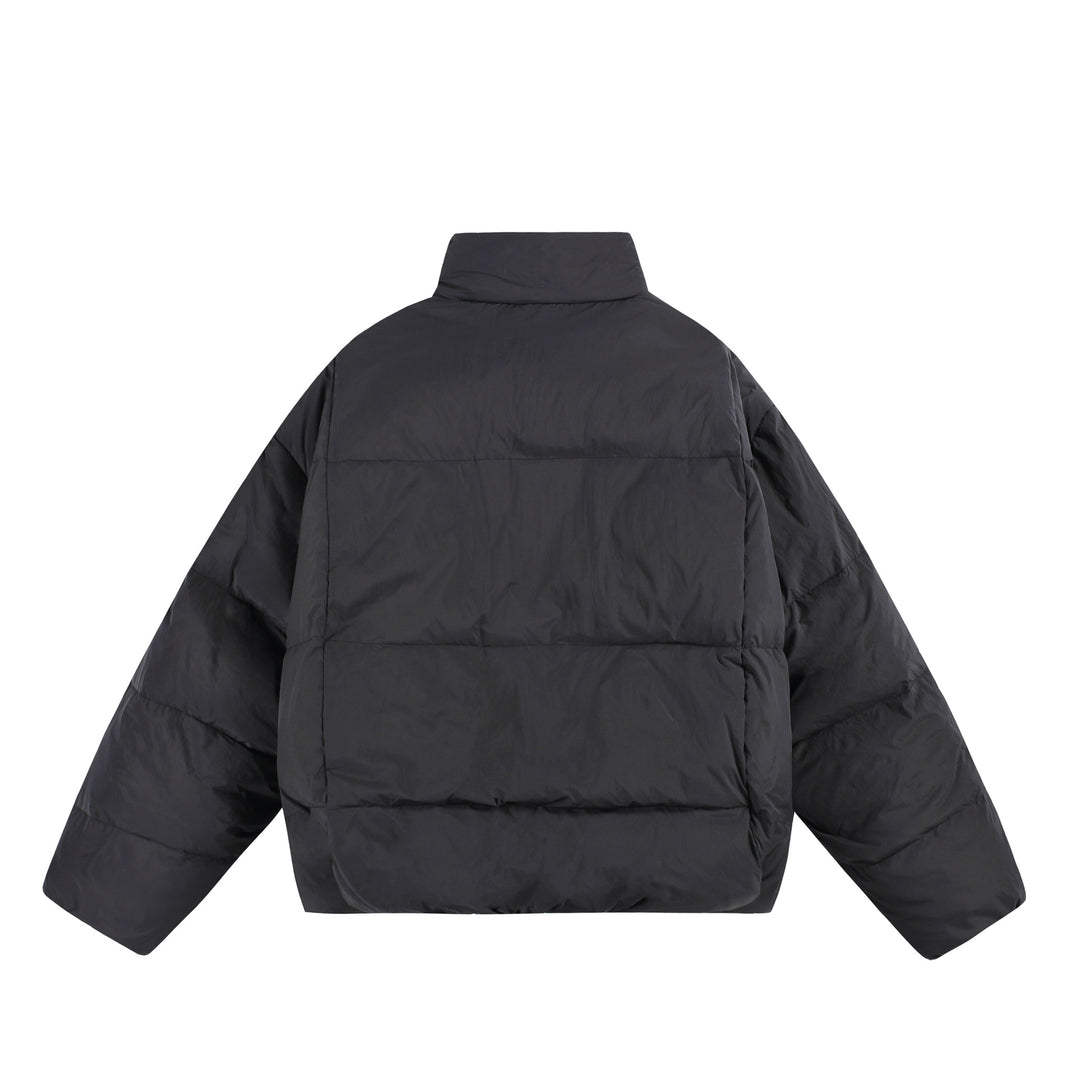 Damen Oversize Steppjacke mit hohem Plüschkragen und Windschutzleiste Drune