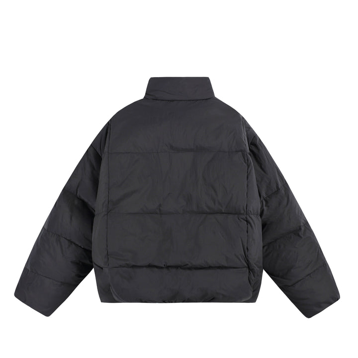 Damen Oversize Steppjacke mit hohem Plüschkragen und Windschutzleiste Drune