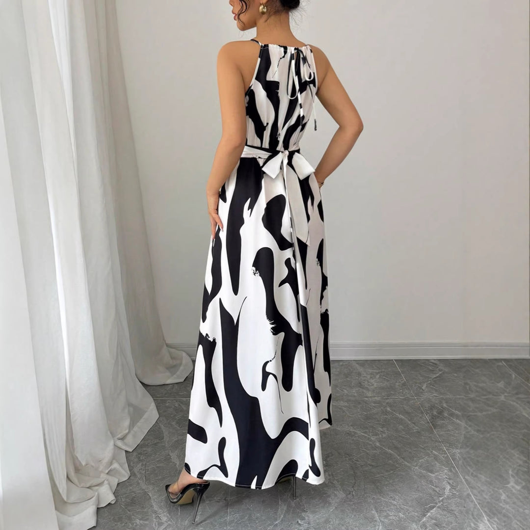 Damen Maxikleid mit modernen Animal-Prints Drune
