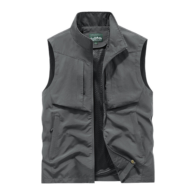 Herren Utility-Outdoorweste mit Mesh-Futter, durchgehendem Reißverschluss und Multifachtaschen Drune