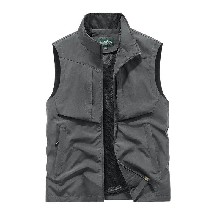 Herren Utility-Outdoorweste mit Mesh-Futter, durchgehendem Reißverschluss und Multifachtaschen Drune