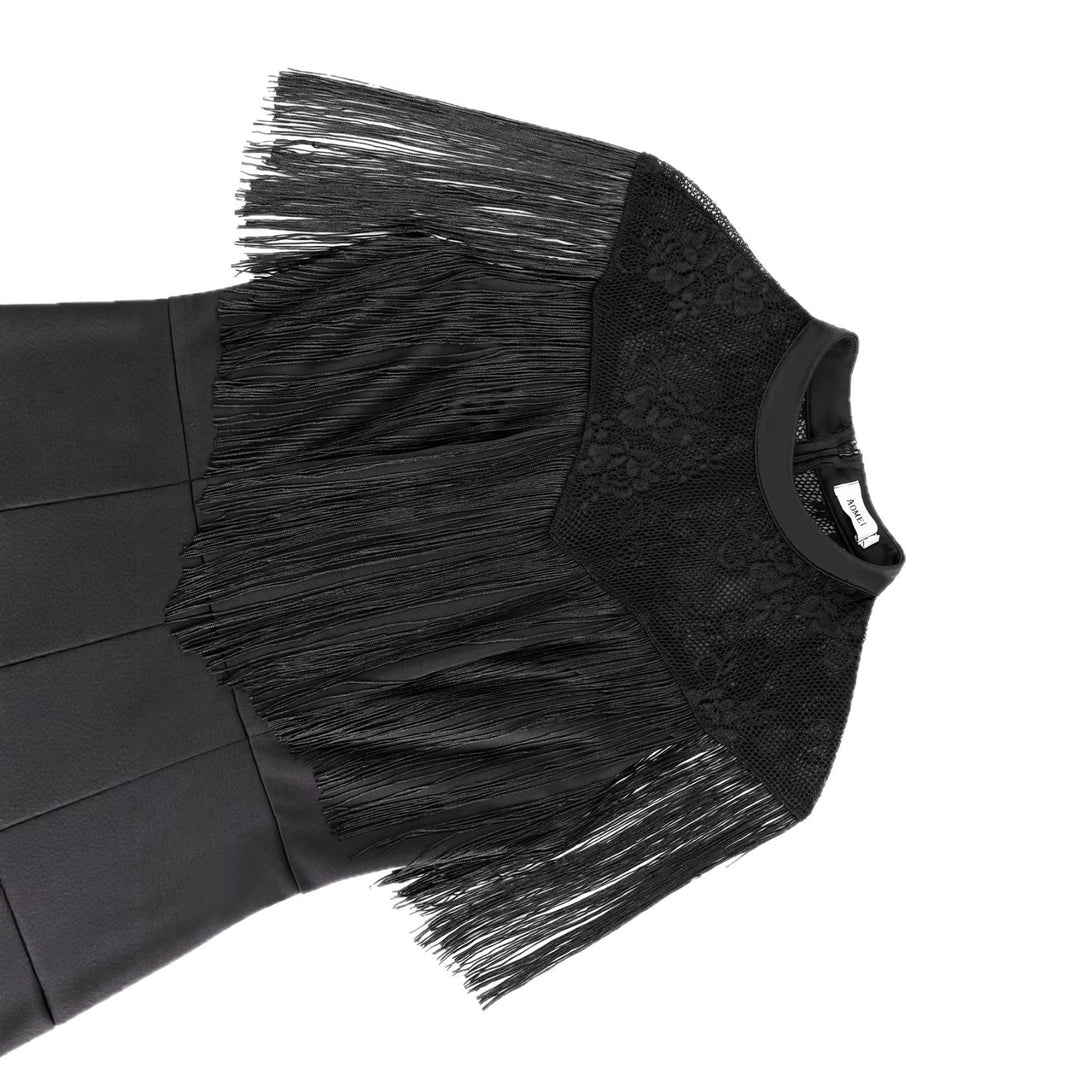 Damen Eleganter Jumpsuit mit schickem Fransen und Spitzenakzenten Drune